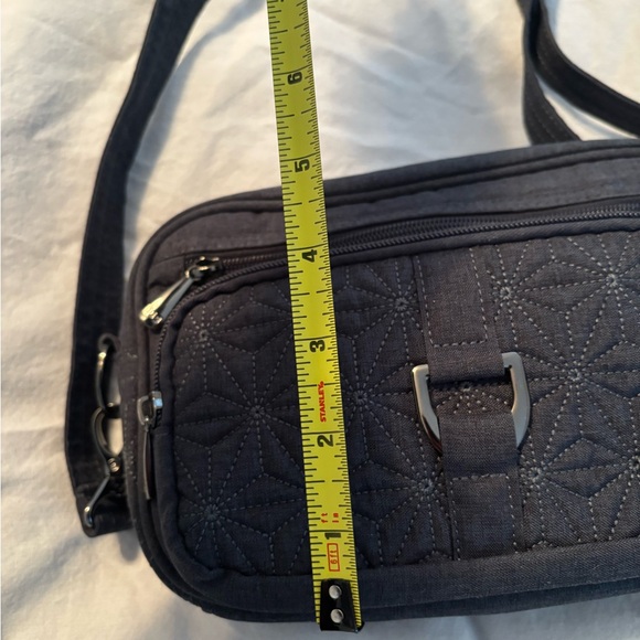 Lug Quilted Charcoal Gray Quilted Crossbody Bag - Picture 6 of 7